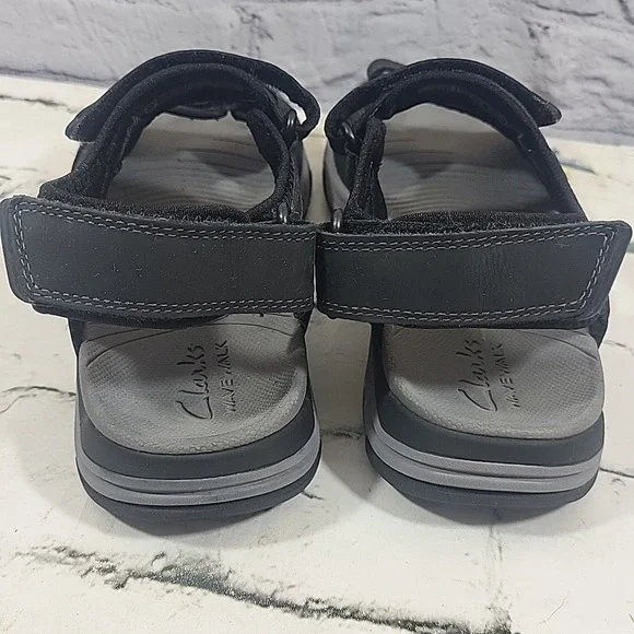 Clarks Mens Wave Walk Fishermans Sandals Size 10 Black Strap Hiking Walking - Picture 5 of 10